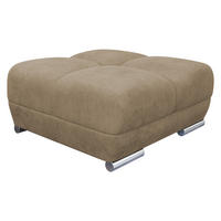 POLSTERHOCKER Logo - Beige/Silberfarben, Holz/Kunststoff (90/45/90cm) - MIRJAN24