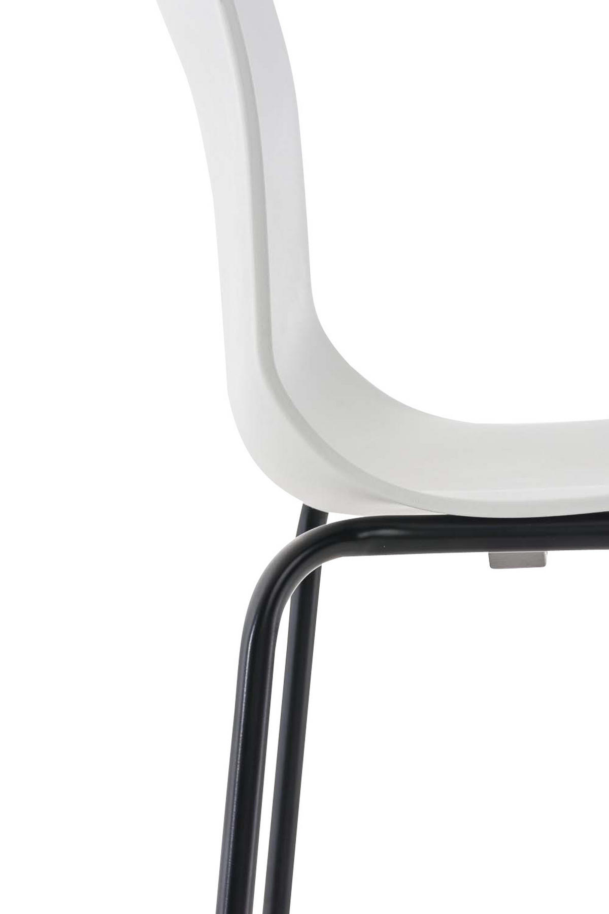 BARHOCKER 2er Set Kunststoff weiß - Schwarz/Weiß, Kunststoff/Metall (43/100/48cm) - CLP