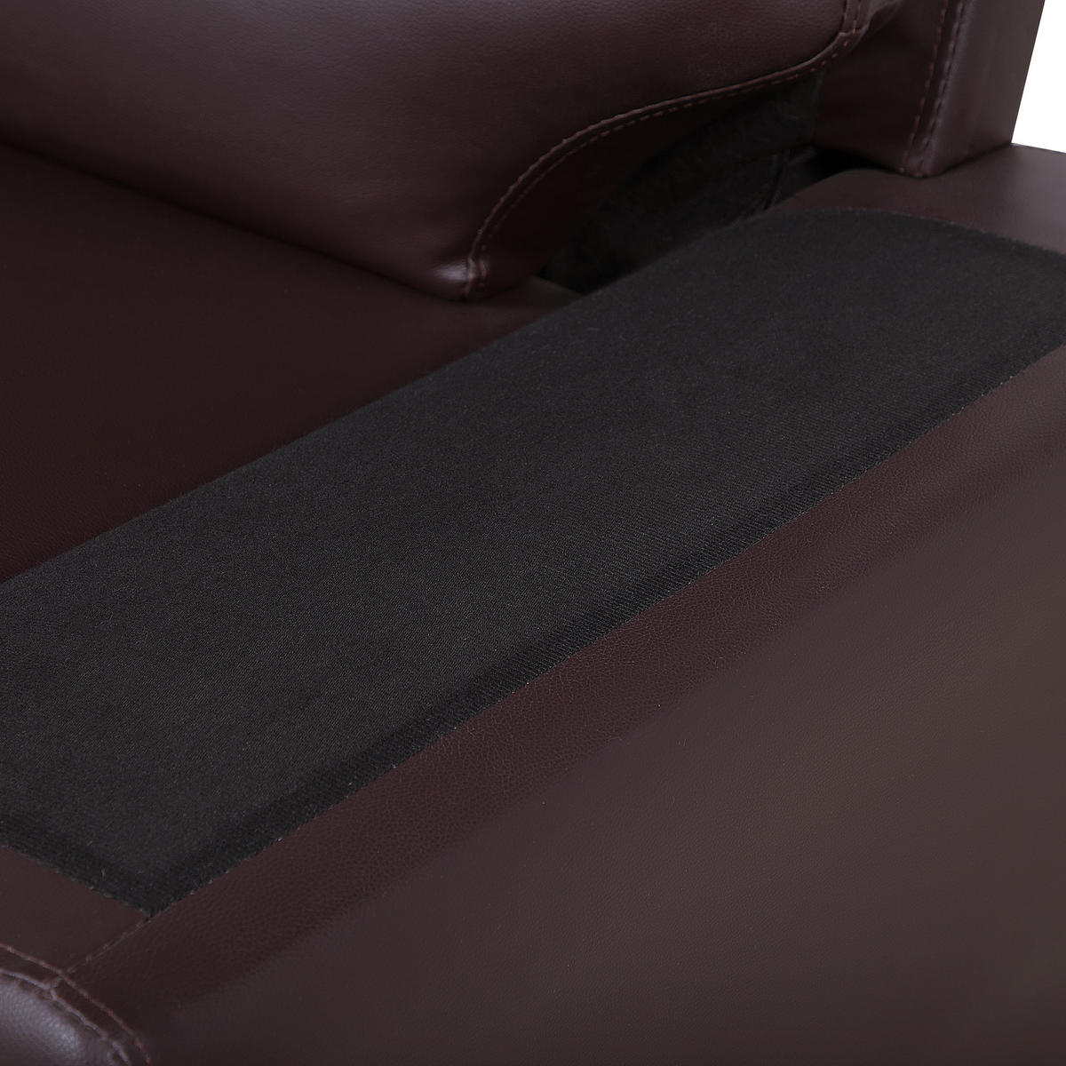 3-SITZER-SOFA Kunstleder Braun Vogar - Dunkelbraun, Kunststoff/Textil (195/90/74cm) - Beliani