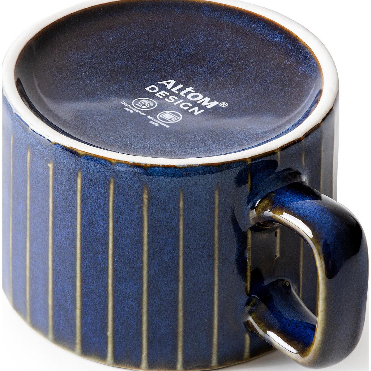KAFFEETASSE AD STRIPES, 6-tlg - Dunkelblau, Keramik (8.7/5.8/11.5cm) - KONSIMO®