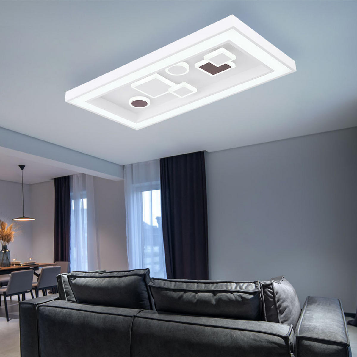 LED DECKENLEUCHTE Rabea Weiß - Weiß, Metall (60/30/7cm) - Globo Lighting