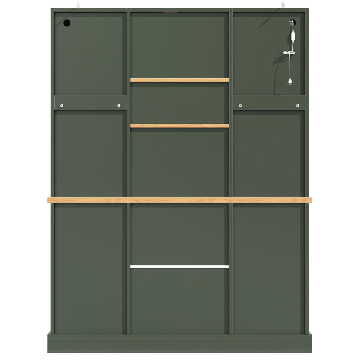 KÜCHENSCHRANK LED App 185x140x40Cm Arbeitsplatte - Grün, Holzwerkstoff (140/185/40cm) - FLIEKS