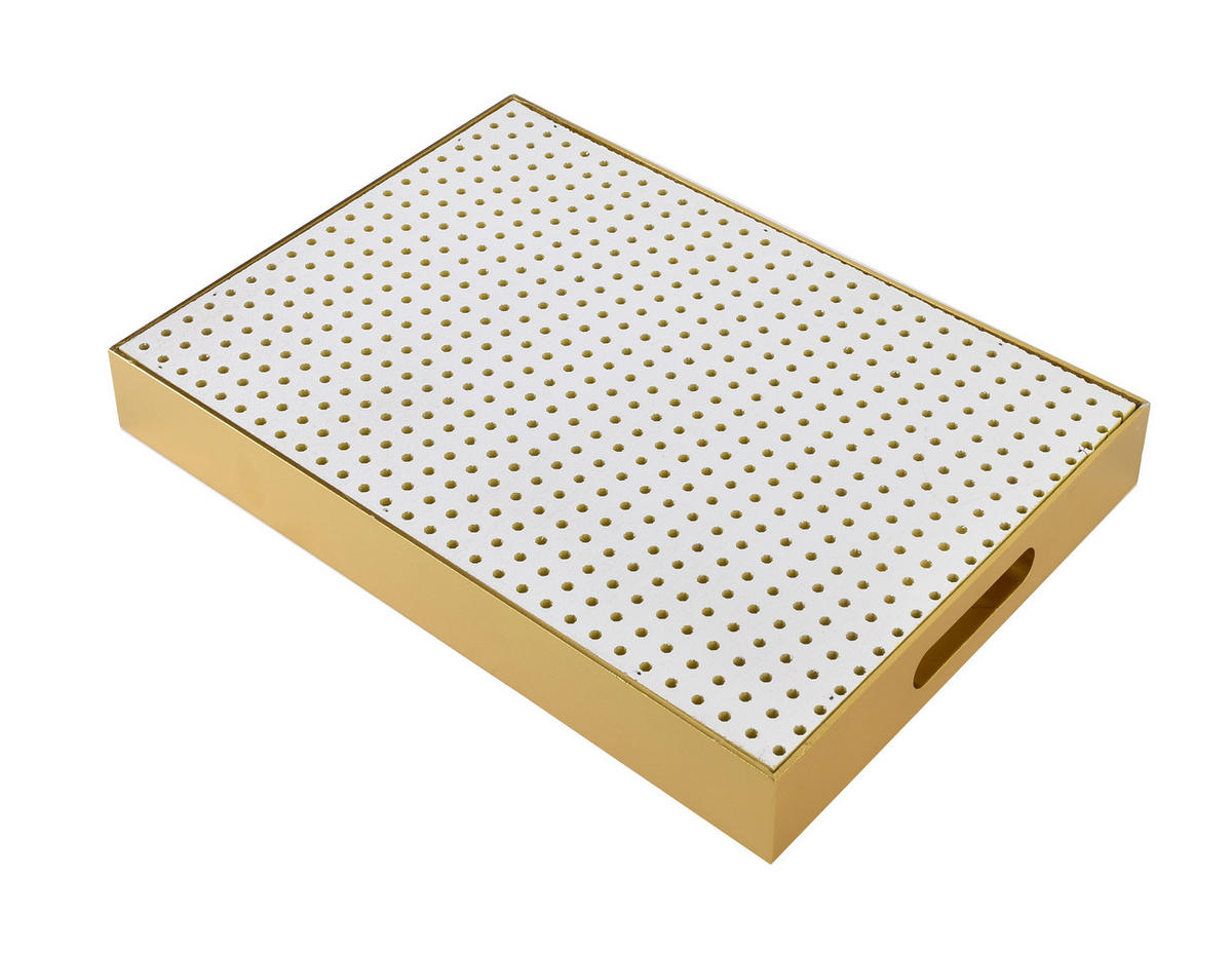 TABLETT Daz Gold 37/27/6 cm Holz - Goldfarben, Holz (6cm) - Mondex