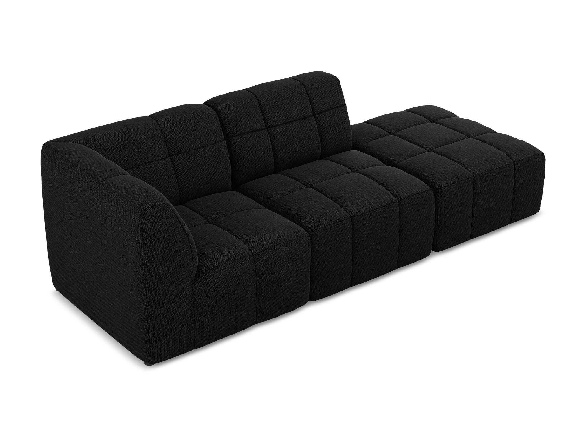 ECKSOFA Rechts Bouclé Stoff Schwarz - Schwarz, Holzwerkstoff/Kunststoff (240/90cm) - Makamii