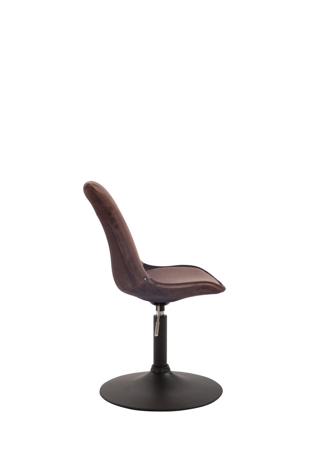 STUHL 4er Set Samt braun - Schwarz/Braun, Textil/Metall (48/76/57cm) - CLP