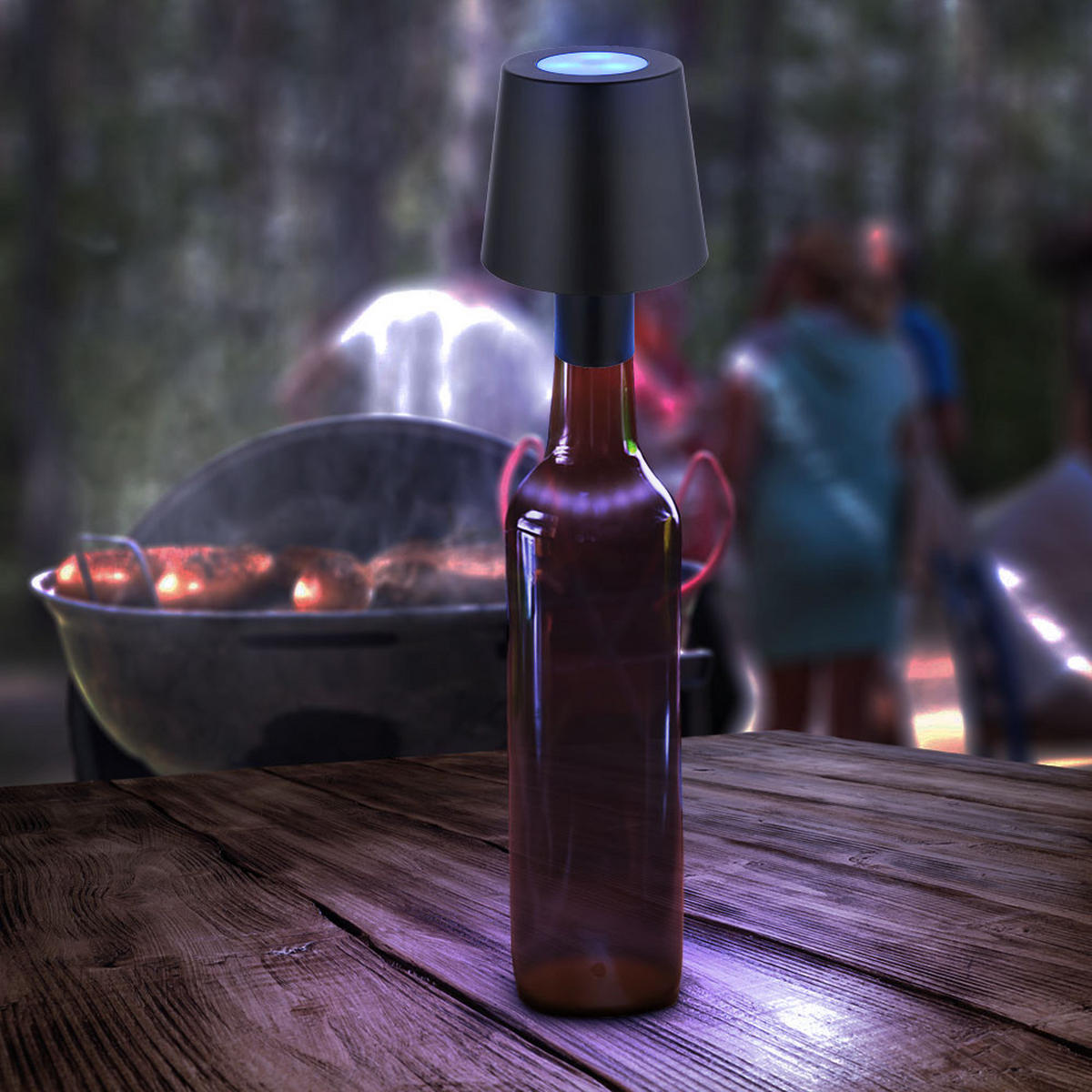 LED TISCHLEUCHTE Kunststoff Schwarz - Schwarz, Kunststoff (10.5/10.5/14cm) - Globo Lighting