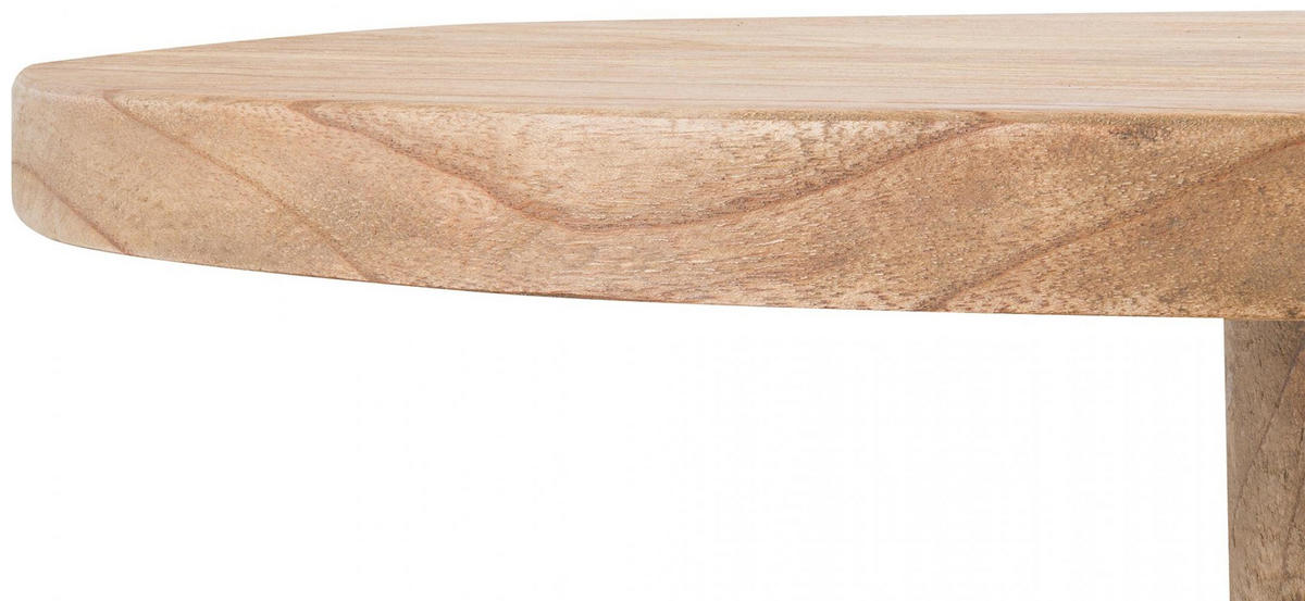 BEISTELLTISCH rund 50 cm Holz Natura - Eukalyptusholzfarben, Holz (50/50/60cm) - CLP