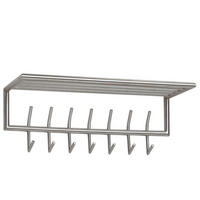 WANDGARDEROBE Metall Silber Modern 74,5x29x30 cm mit Ablage und Hutablage - Silberfarben, Metall (75/29/30cm) - KADIMA DESIGN