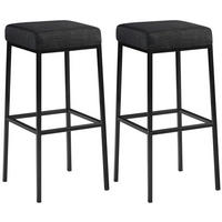 BARHOCKER 2er Set Stoff dunkelgrau - Dunkelgrau/Schwarz, Textil/Metall (37/83/37cm) - CLP