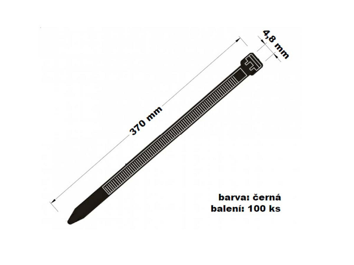 WEIHNACHTSKABELBINDER 100er-Set für Weihnachtsschmuck 4,8 × 370 mm schwarz - Schwarz, Kunststoff (0.48/0.1/37cm) - LAALU