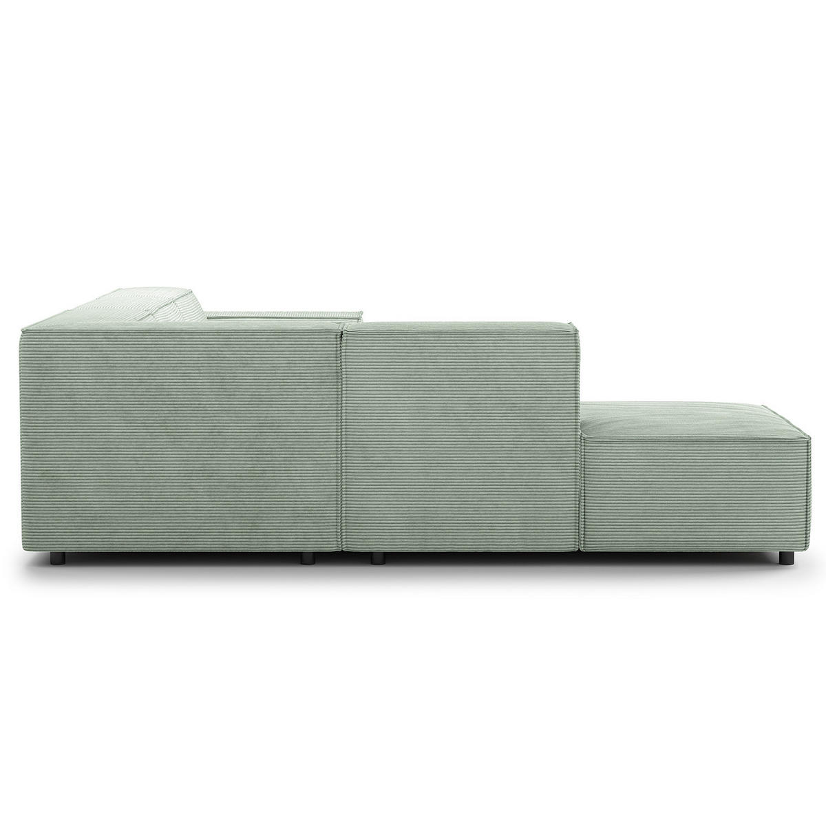 ECKSOFA mit Ottomane - Schwarz/Mintgrün, Kunststoff/Textil (260/234cm) - home24