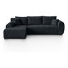 ECKSCHLAFSOFA Diana mt Bettkasten schwarz links - Schwarz, Textil (255/175cm) - Beautysofa