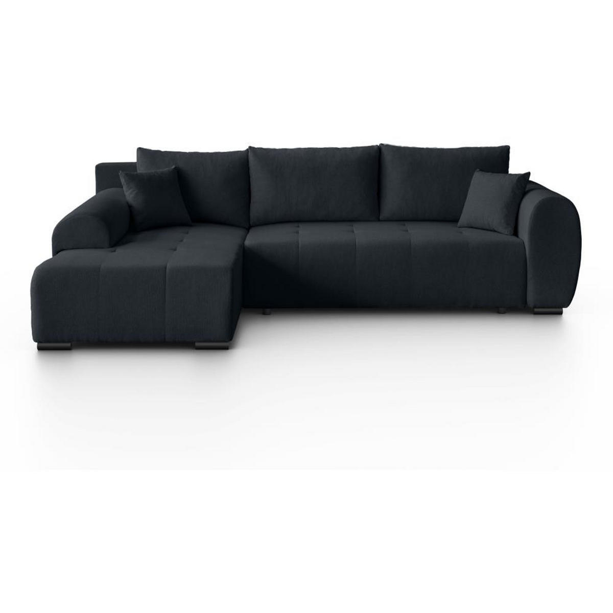 ECKSCHLAFSOFA Diana mt Bettkasten schwarz links - Schwarz, Textil (255/175cm) - Beautysofa