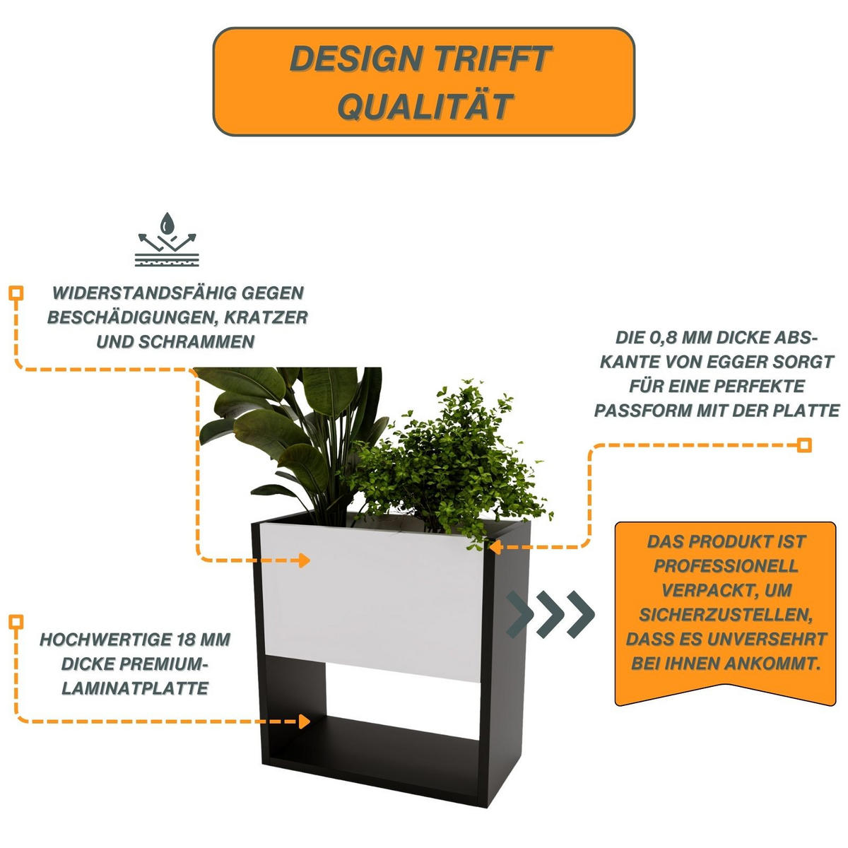 BLUMENKASTEN - Weiß, Holzwerkstoff (46195/45/44cm) - RAUMHIRSCH FURNITURE