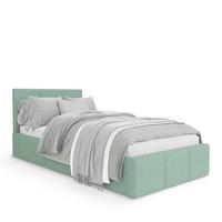 POLSTERBETT für Schlafzimmer Bett mit Stauraum Mint 90x200cm Kopfteil 120cm - Grün, Holzwerkstoff/Metall (90/200cm) - Muralo