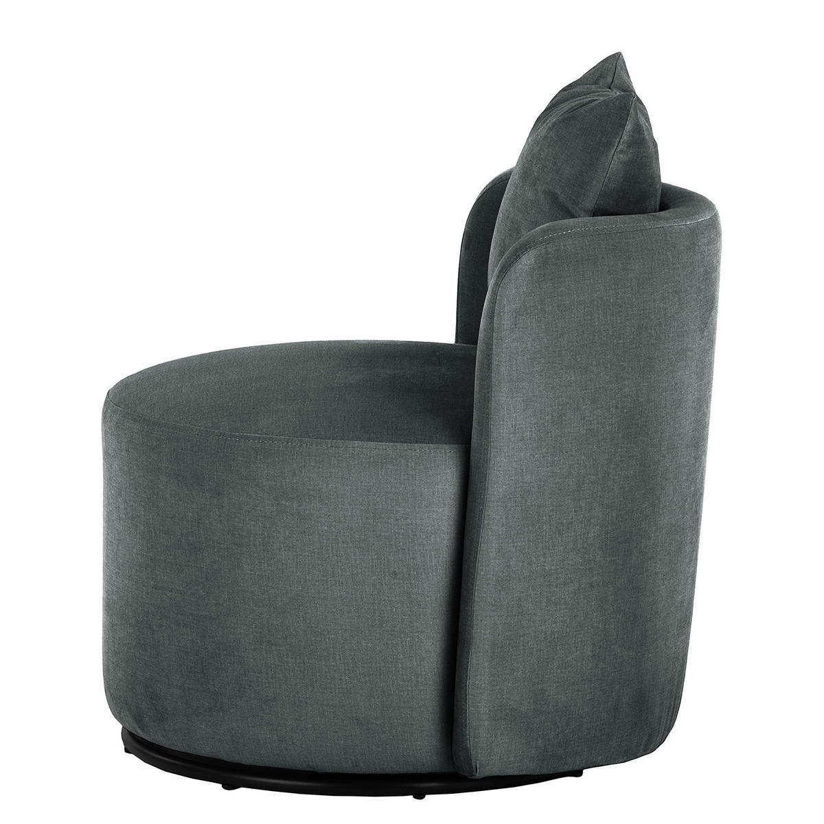 SESSEL - Dunkelgrau/Schwarz, Textil/Metall (73/67/75cm) - home24