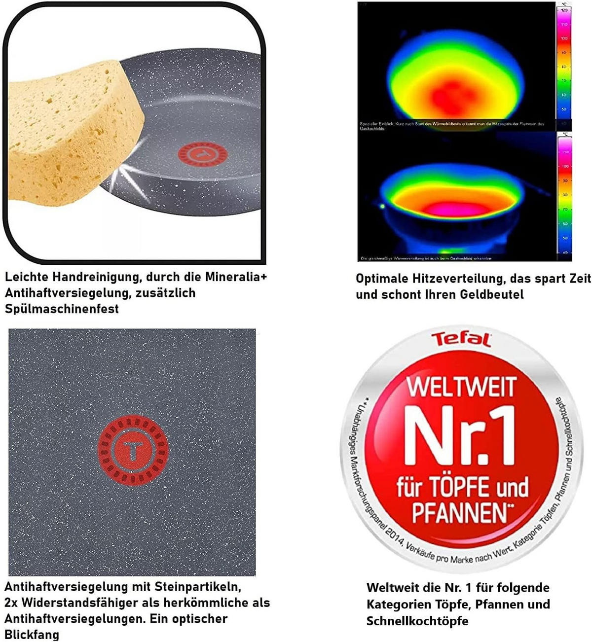 PFANNEN-SET 2-tlg. G13411 Healty Grau - Grau, Metall - Tefal