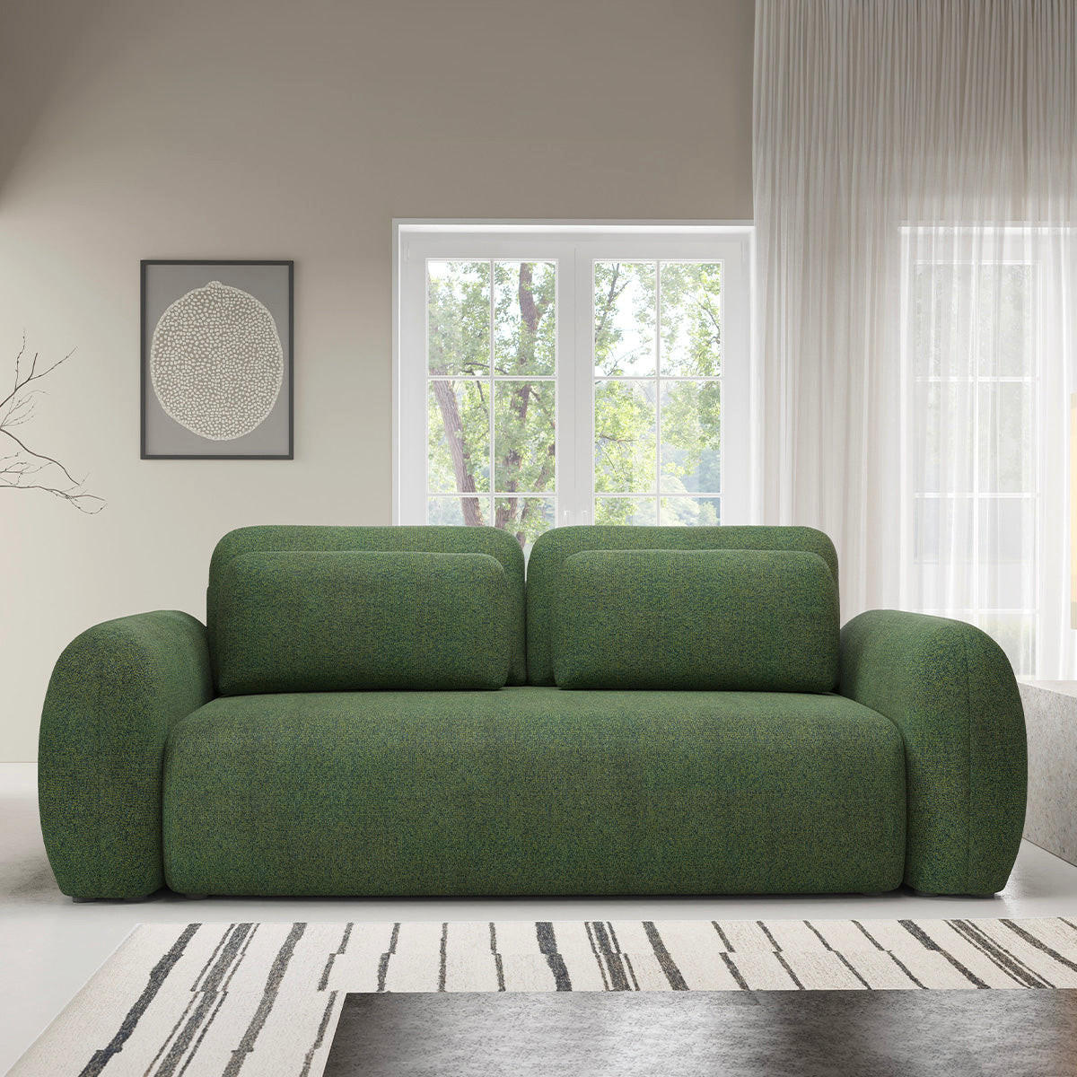 SOFA Carmela 3 Sitzplätze Grün - Grün, Holz (266/95/121cm) - Petits-meubles