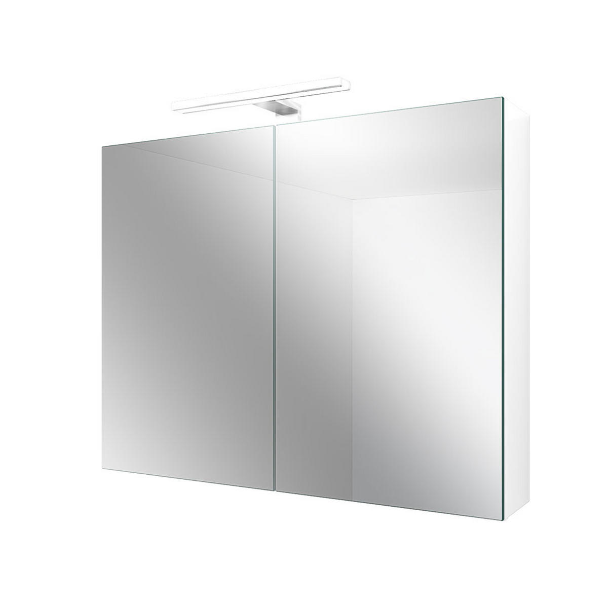 BADMÖBEL Set Gently 3 V1 Weiß MDF Waschtisch 70cm mit 1x 5W LED-Strahler - Weiß, Glas/Kunststoff (46/52/60cm) - AcquaVapore by Sandra Jentho