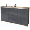 SIDEBOARD Faro Grau Hochglanz - Grau, Holzwerkstoff (138.5/75.5/35cm) - Vladon