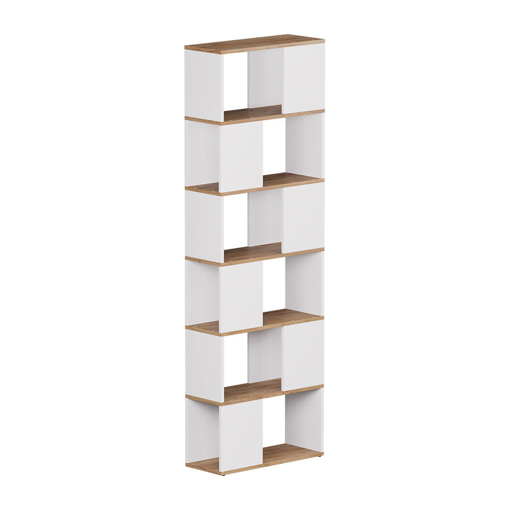 RAUMTEILER Eneos Weiß/Goldkraft Eiche 60 x 186 cm - Eiche Wotan/Weiß, Holzwerkstoff (60/186/24cm) - Vicco