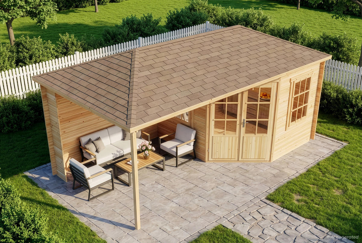 GARTENHAUS Holz Mosel - Naturfarben, Holz (614/274/317cm) - Alpholz