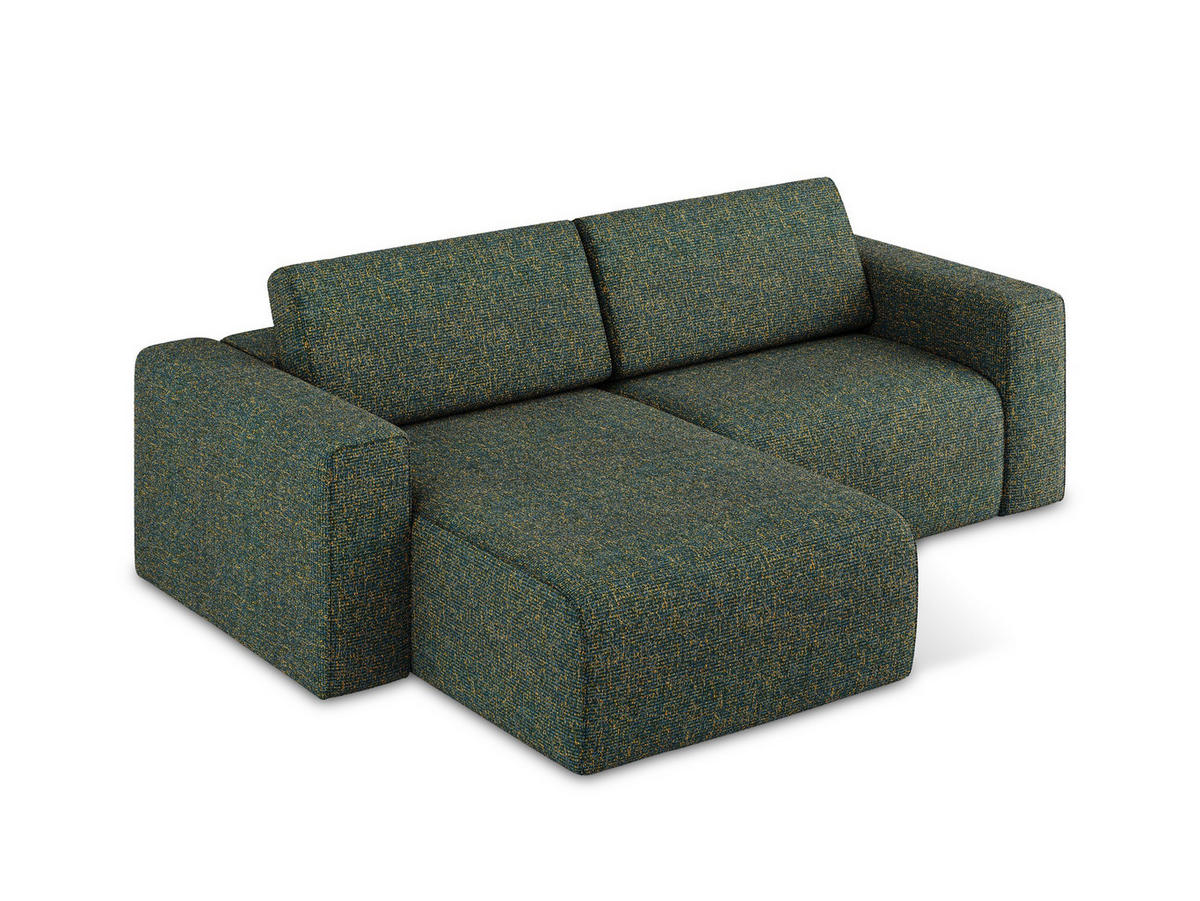 ECKSOFA Links Strukturstoff Stoff Grün - Blau/Schwarz, Kunststoff/Textil (167/224cm) - Makamii