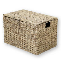 WASSERHYAZINTHEN-TRUHE mit Deckel 50/33/35 cm - Eichefarben, Naturmaterialen (35/33/70cm) - Calicosy