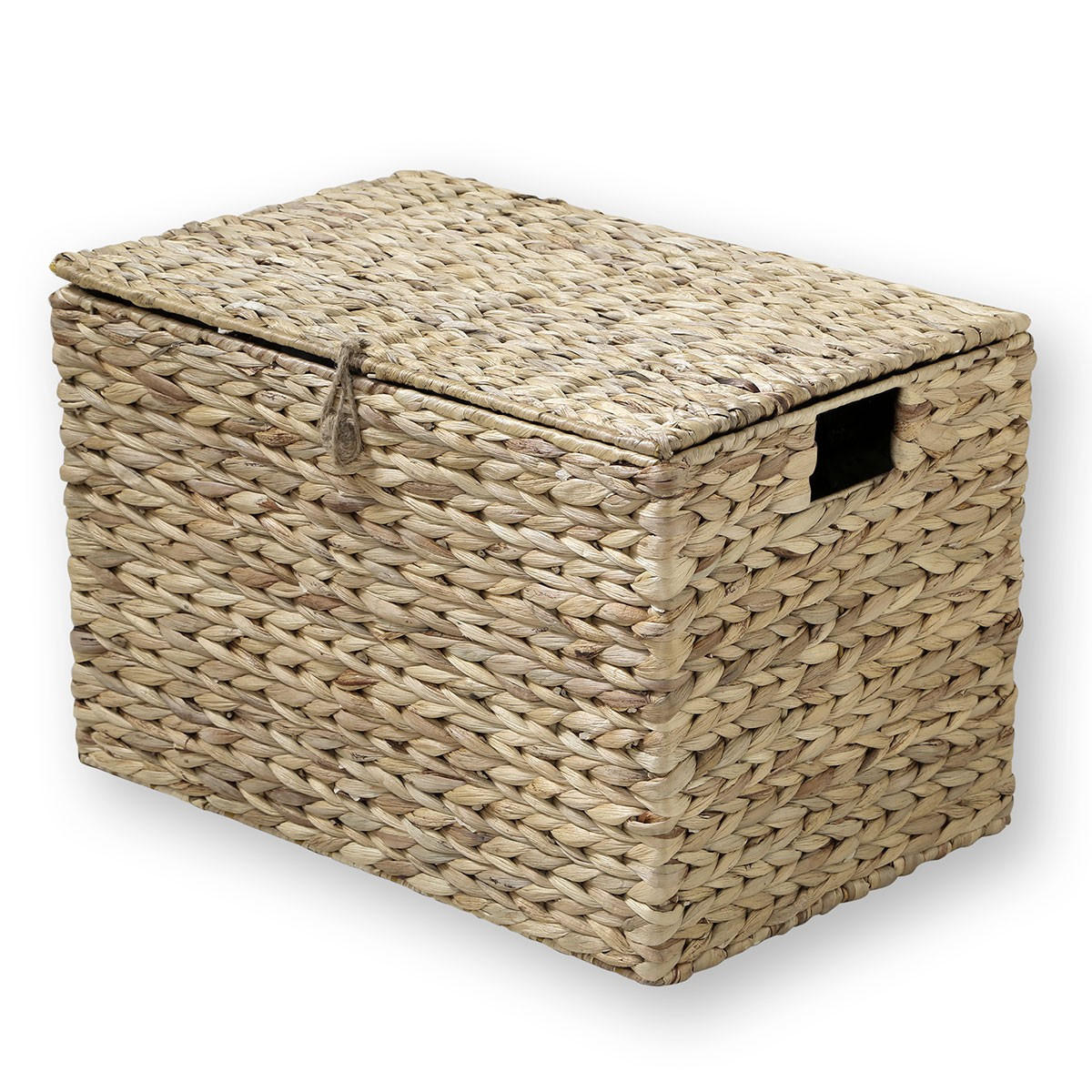 WASSERHYAZINTHEN-TRUHE mit Deckel 50/33/35 cm - Eichefarben, Naturmaterialen (35/33/70cm) - Calicosy