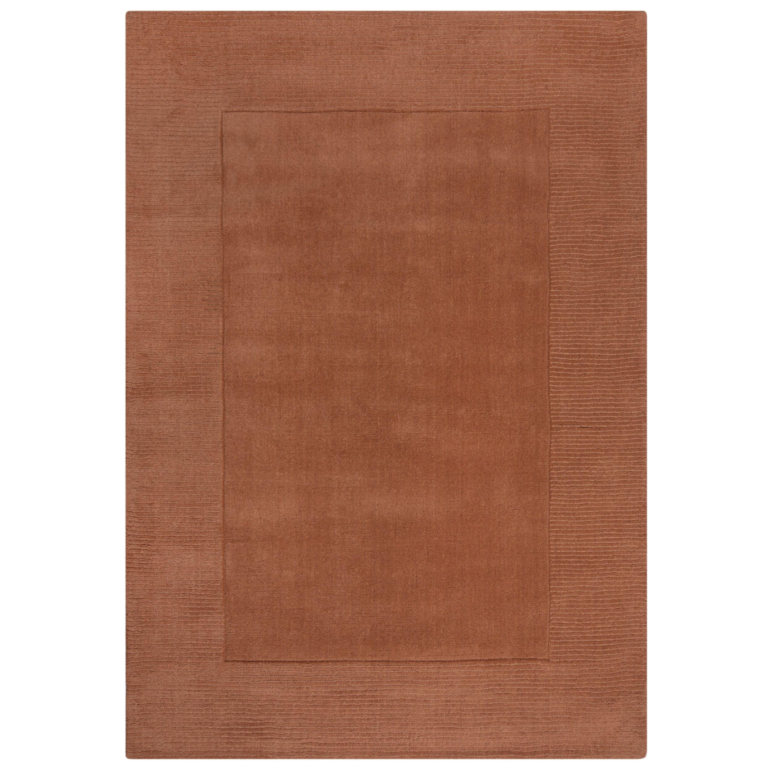 WOLLTEPPICH Uni-Design, mit Randdetails, handgewebt MOLE, Orange 120x170 cm - Orange, Textil (120/170cm) - KADIMA DESIGN