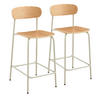 BARHOCKER 2-tlg., Beige - Beige, Metall (42/96/50cm) - Oviala