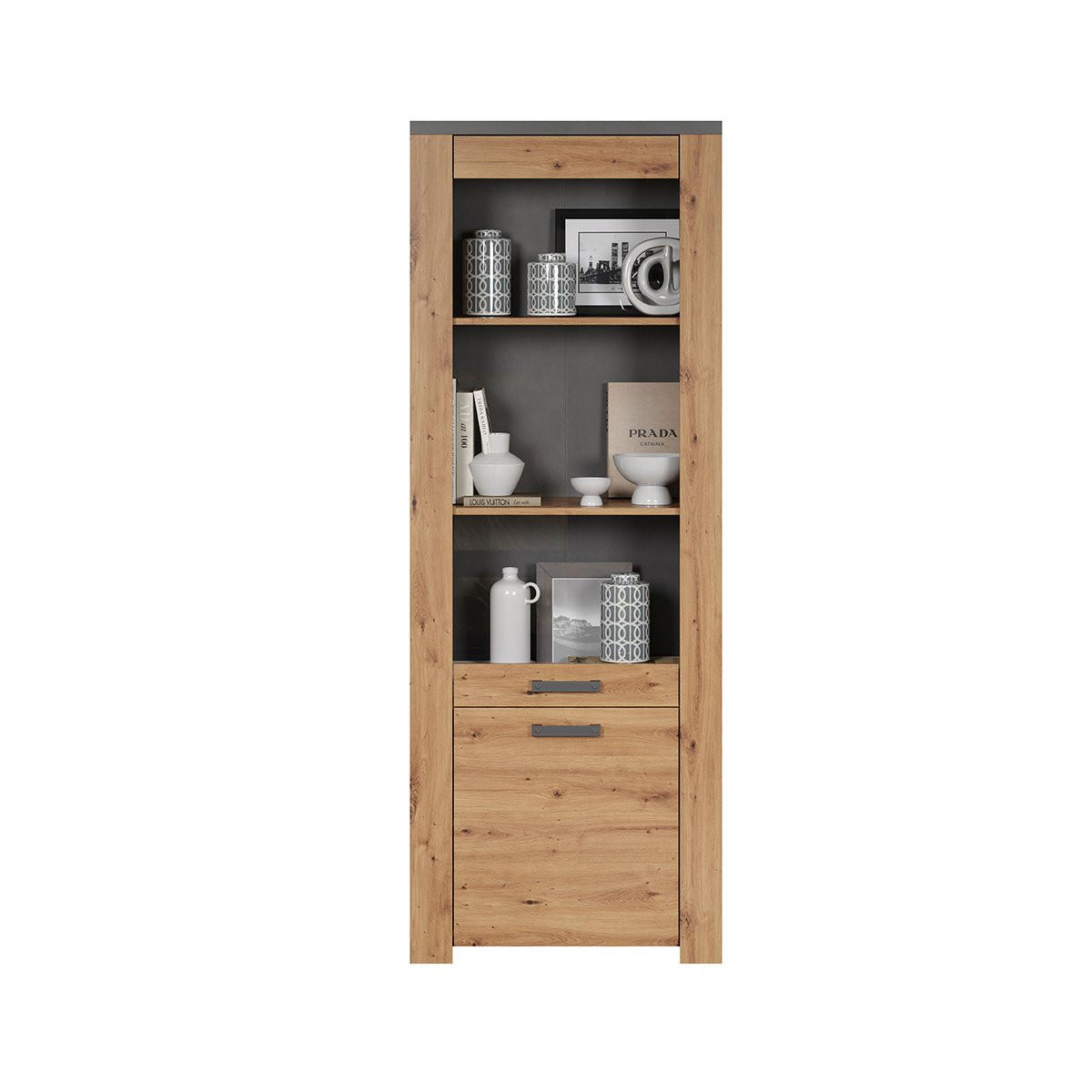 VITRINE Follow Eiche Dekor - Eichefarben, Holzwerkstoff (73/73/199cm) - Trendteam