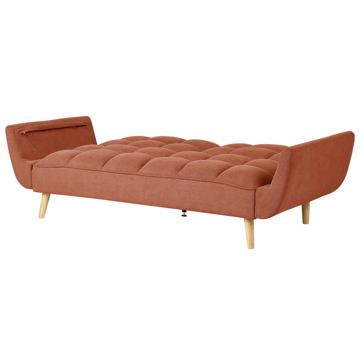 ROZKLÁDACÍ POHOVKA 3-místná Látka Oranžová Asby - pomerančová, textil (218/82/83cm) - Beliani