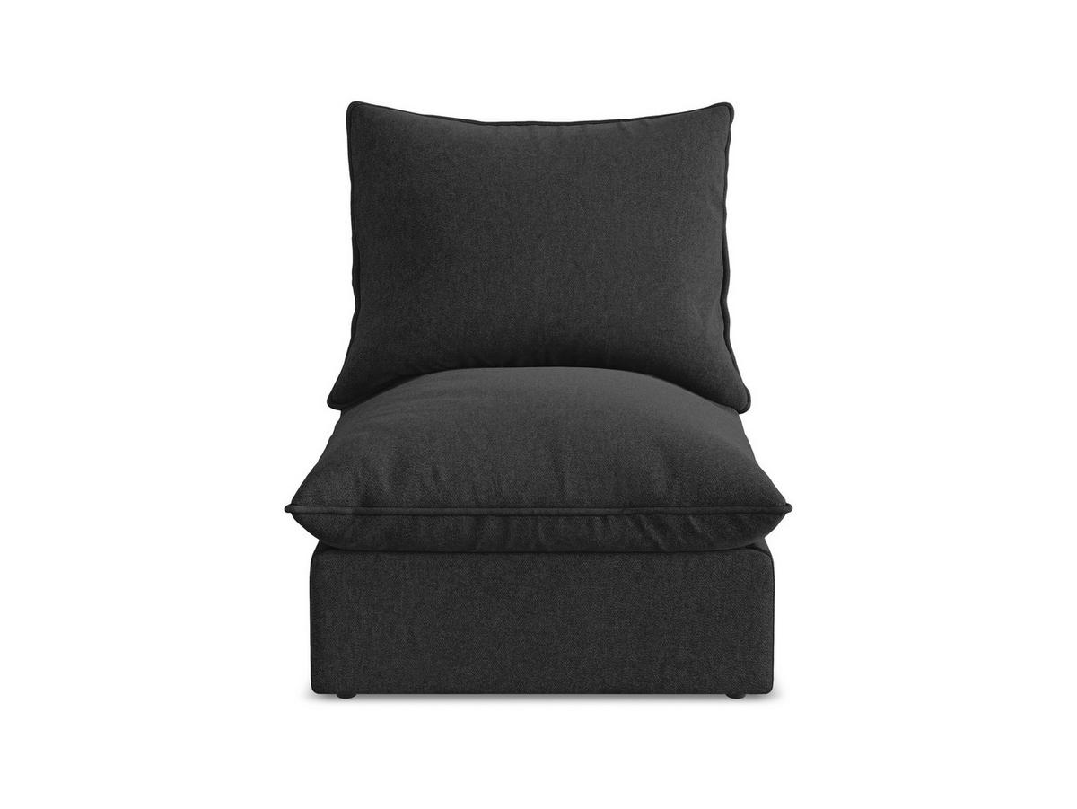 SOFAELEMENT Samt Stoff Schwarz - Schwarz, Holzwerkstoff/Kunststoff (75/77/90cm) - Makamii