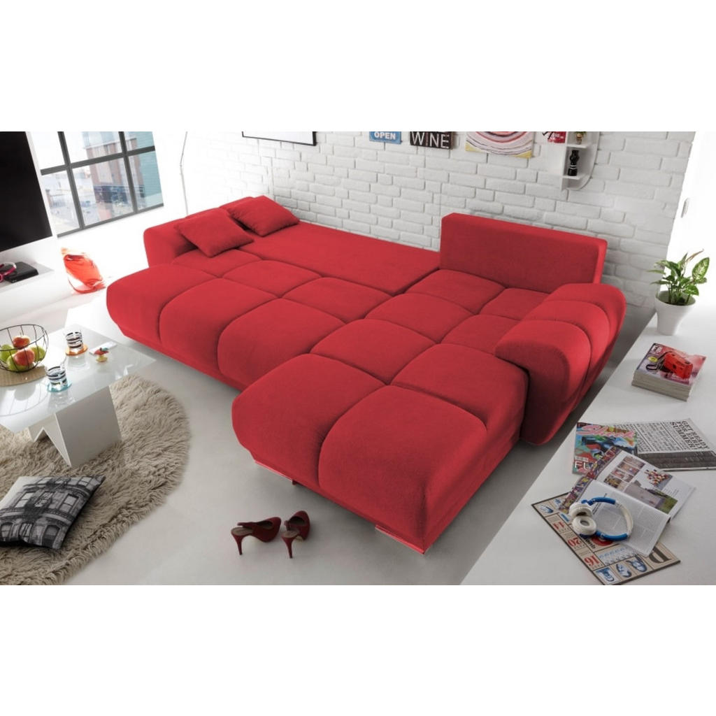 Thumbnail - ed exciting design Ecksofa, Rot, Textil, Uni, 3-Sitzer, seitenverkehrt montierbar,L-Form, 289x189 cm, Wohnzimmer, Sofas ...