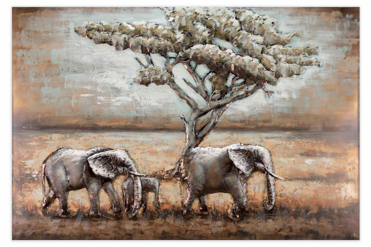 METALLBILD Beige 100/70 cm - Beige/Braun, Metall (6.31/70cm) - KUNSTLOFT