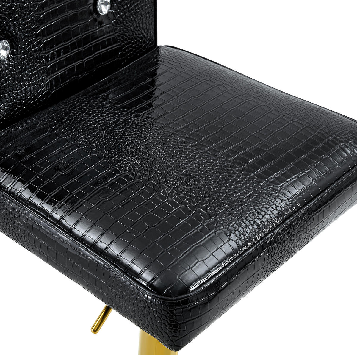BARSTUHL PVC Schwarz mit Kristallknopf-Details - Schwarz, Metall (42/125/55cm) - Meubliv