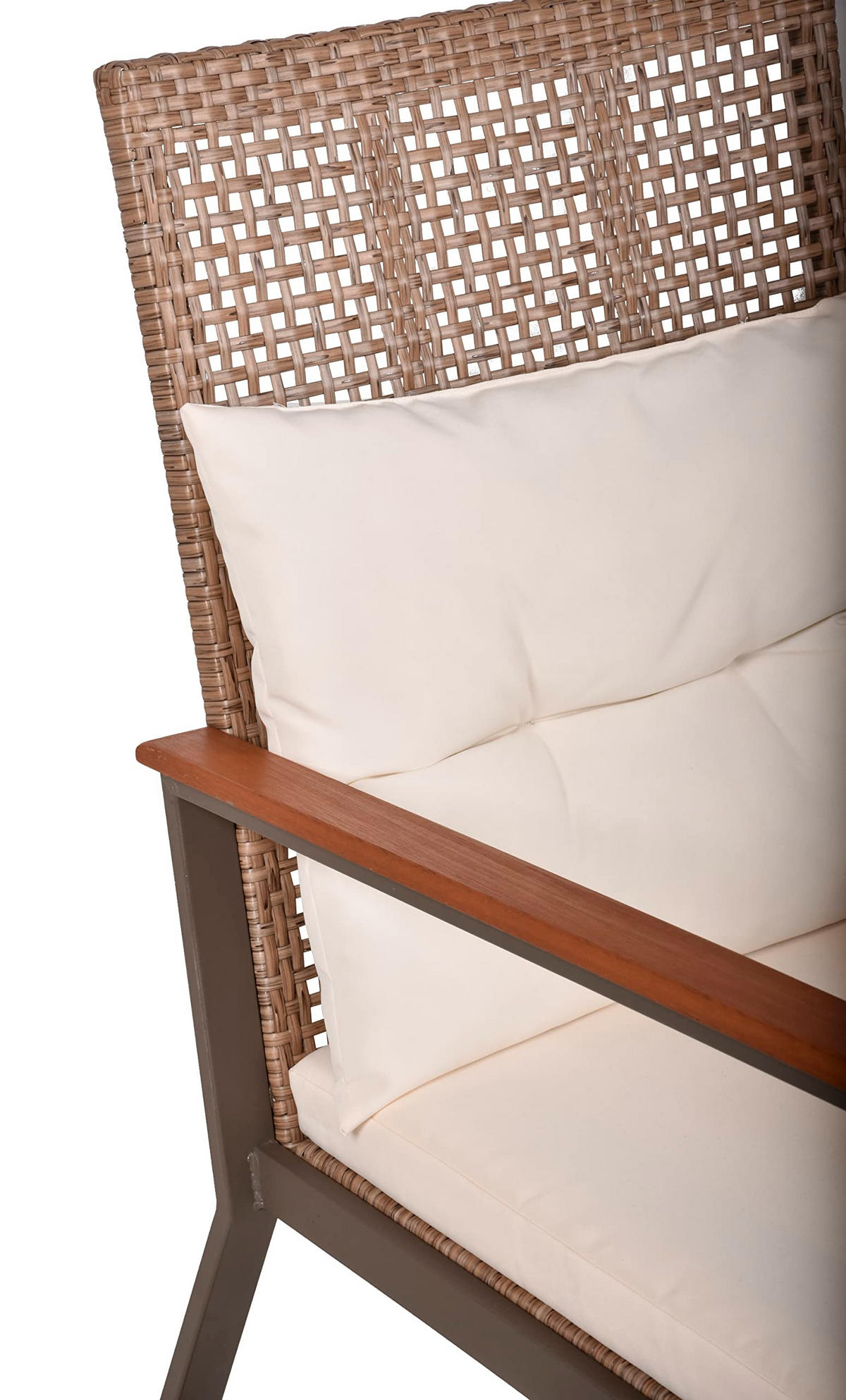 OUTDOOR-SCHAUKELSTUHL Mainz mit Beistelltisch Hellbraun Gartenstuhl - Hellbraun, Holz (45/45/45cm) - DELUKE