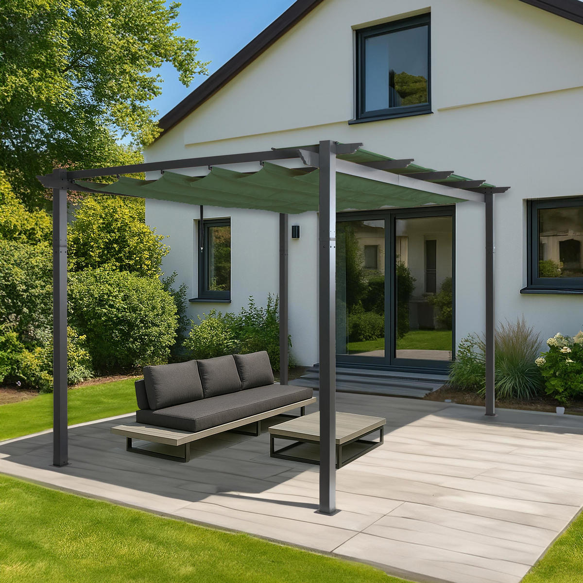 PERGOLA Grün - Grün, Metall (400/240/300cm) - MCW