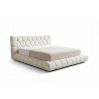 POLSTERBETT ATTICO Cremeweiß Bouclé - Creme, Textil (180/200cm) - KAWOLA