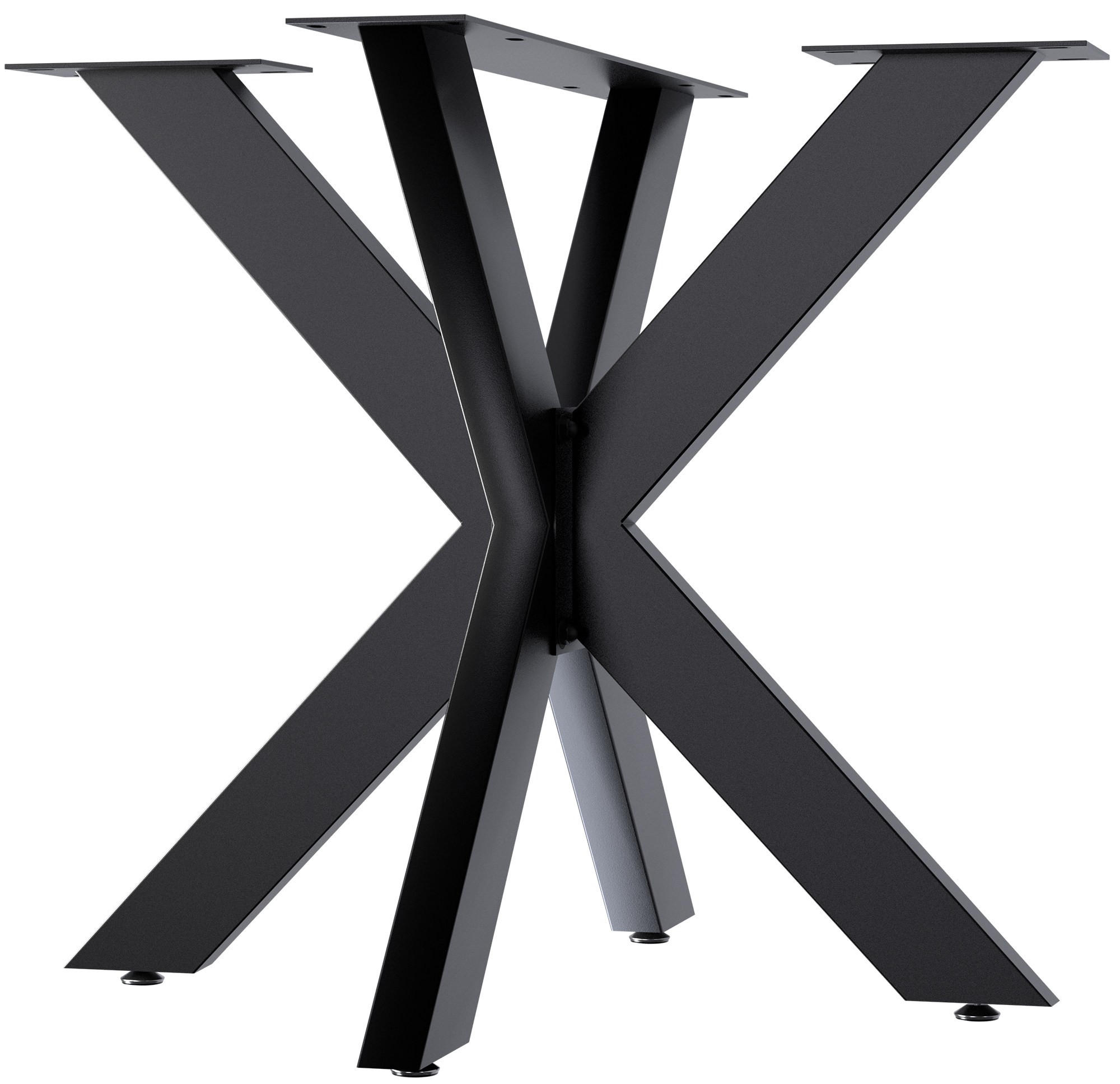 TISCHBEIN eckig 85/85/71 cm Metall schwarz - Schwarz, Metall (85/71/85cm) - CLP