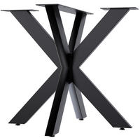 TISCHBEIN eckig 85/85/71 cm Metall schwarz - Schwarz, Metall (85/71/85cm) - CLP