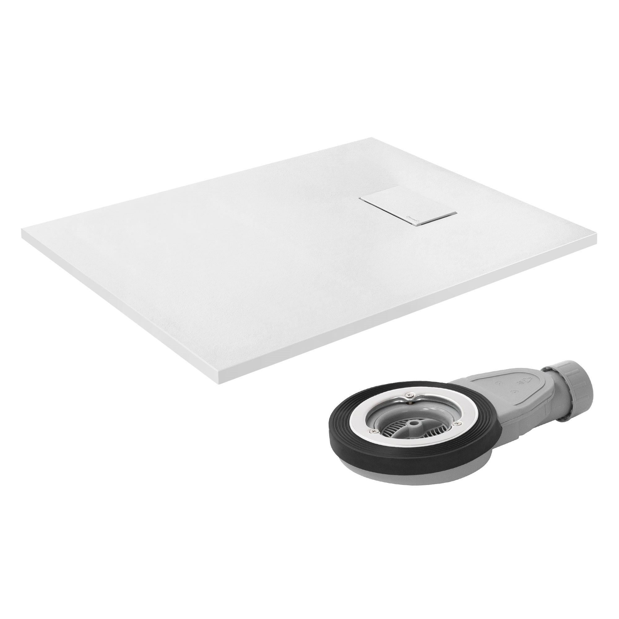 LuxeBath SPRCHOVÁ VANUŠKA 100x80 cm bílá s odtokovou sadou z SMC