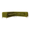 ECKSOFA Chesterfield Lexi Olive Samt - Goldfarben/Olivgrün, Holz/Textil (264/264cm) - S-Style Möbel