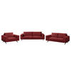 POLSTERGARNITUR (3-2-1) - Samt - Rot, Textil (1/1/1cm) - home24
