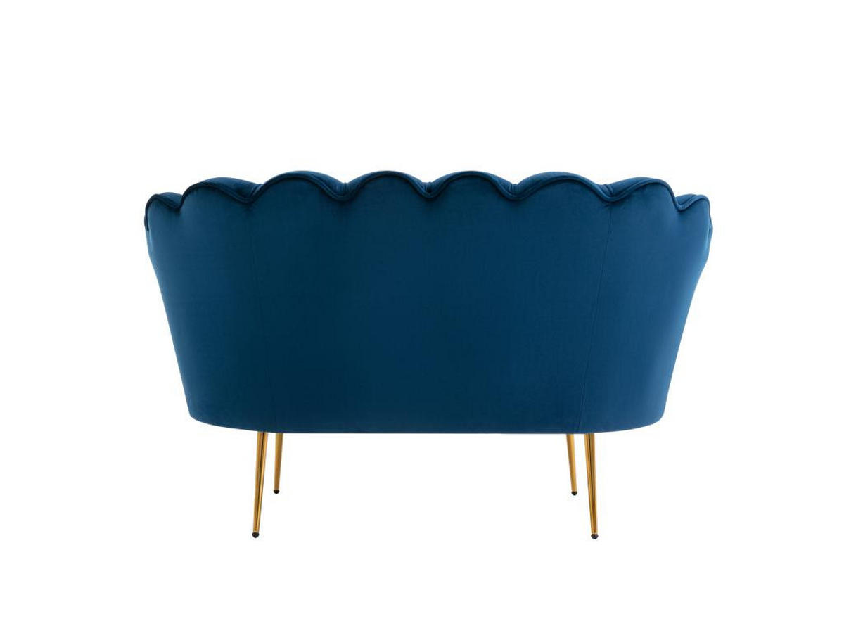 MUSCHELSOFA 2-Sitzer - Samt - Dunkelblau - DANDELION - Blau, Textil (73/78/124cm) - Pascal Morabito