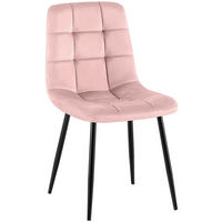 STUHL Samt Pink - Pink/Schwarz, Textil/Metall (45/84/55cm) - CLP