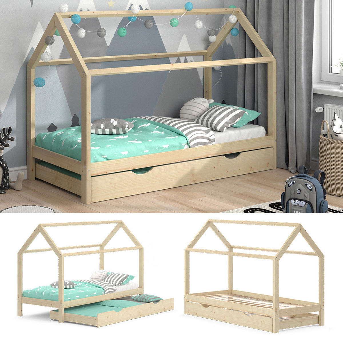 DĚTSKÁ POSTEL Wiki Přírodní dřevo - přírodní, dřevo (90/200cm) - VitaliSpa