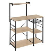 KÜCHENREGAL Crawley, 90 x 40 x 131, 5 cm, Industrial Holz hell, Eiche Sonoma - Naturfarben, Holzwerkstoff (40/131.5/90cm) - tectake