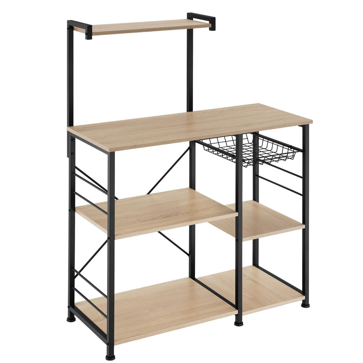 KÜCHENREGAL Crawley, 90 x 40 x 131, 5 cm, Industrial Holz hell, Eiche Sonoma - Naturfarben, Holzwerkstoff (40/131.5/90cm) - tectake
